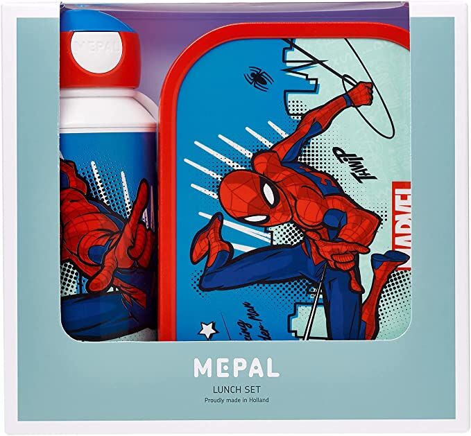 Mepal Pausenset Campus-Spiderman  Trinkflasche und Brotdose mit Bento-Einsatz