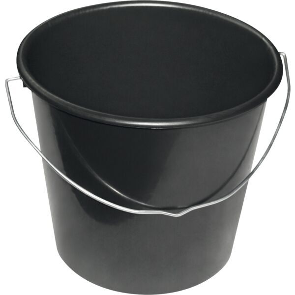 Baueimer Kunststoff, stark, schwarz, Inhalt: 12,00 Liter