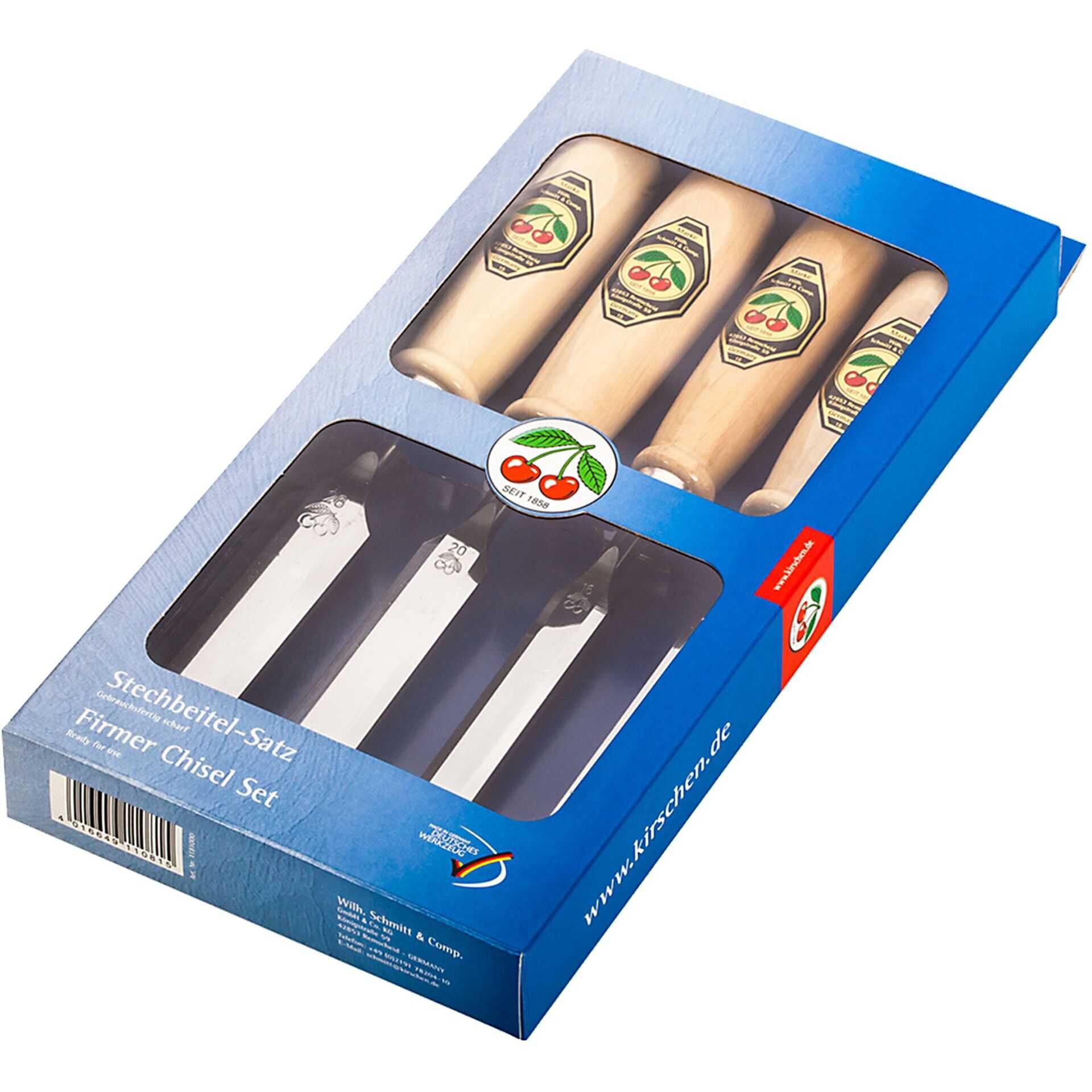 Kirschen - Stechbeitelset - 4 Stücke - in Verkaufskarton