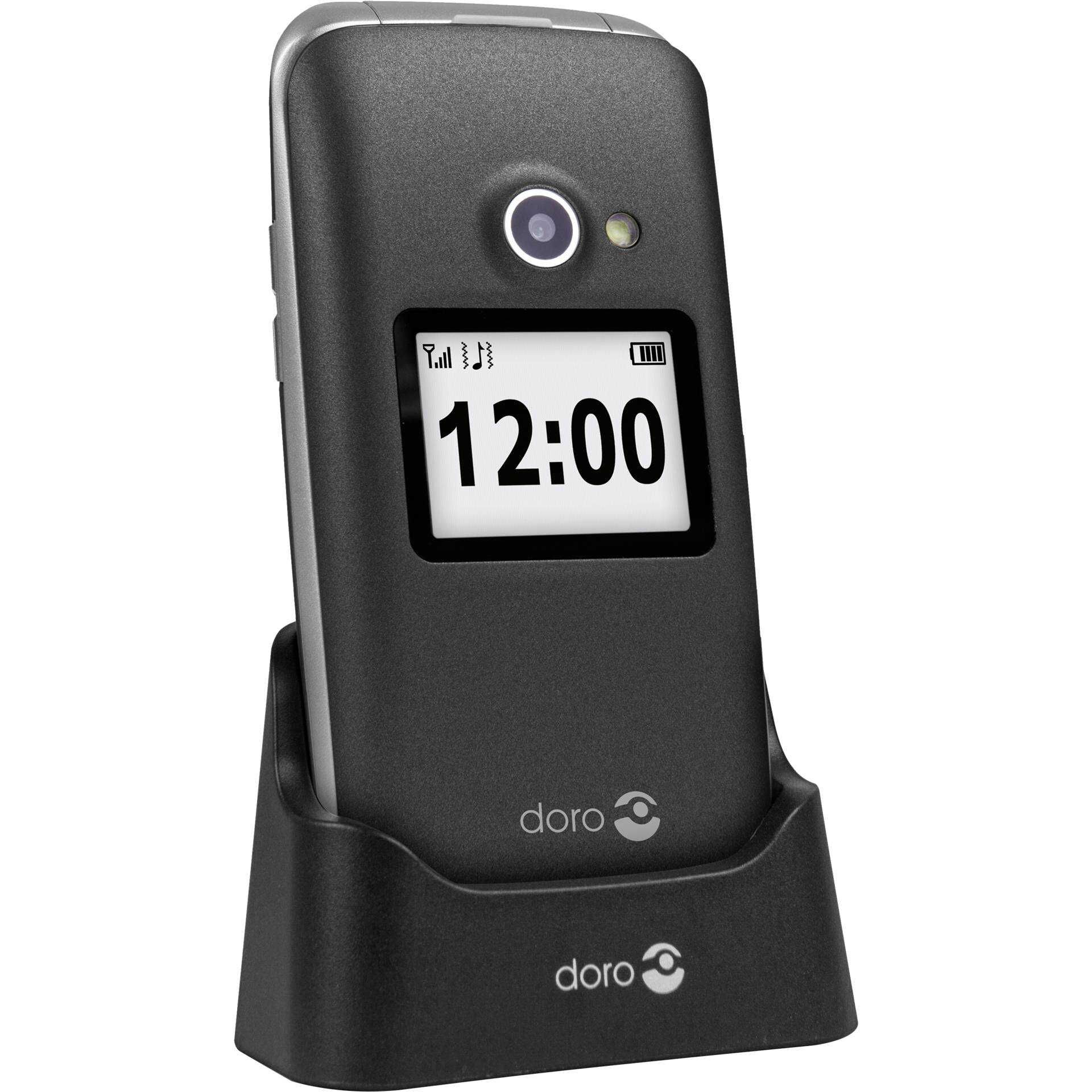 DORO 2424 - Feature phone - 320 x 240 Pixel - rear camera 3 MP - Silber, Graphite
