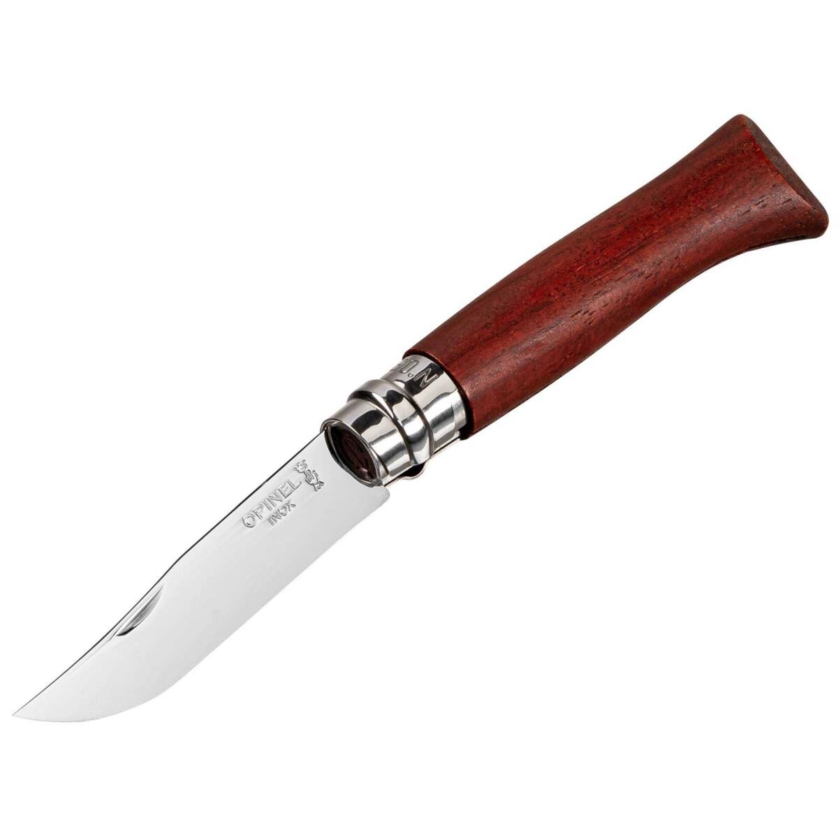 Opinel Tradition Luxury N°08 - Klappmesser - 8.5 cm - violett-brauner bis rosafarbener Griff mit violetten Streifen