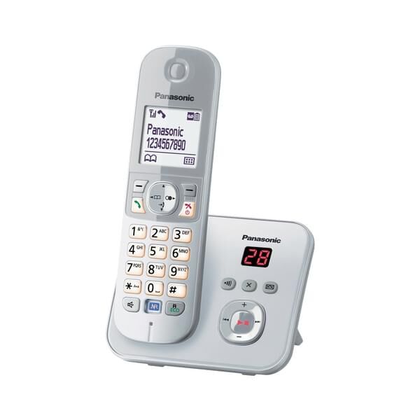 Panasonic KX-TG6821 - Schnurlostelefon - Anrufbeantworter mit Rufnummernanzeige - DECT - Pearly Silver