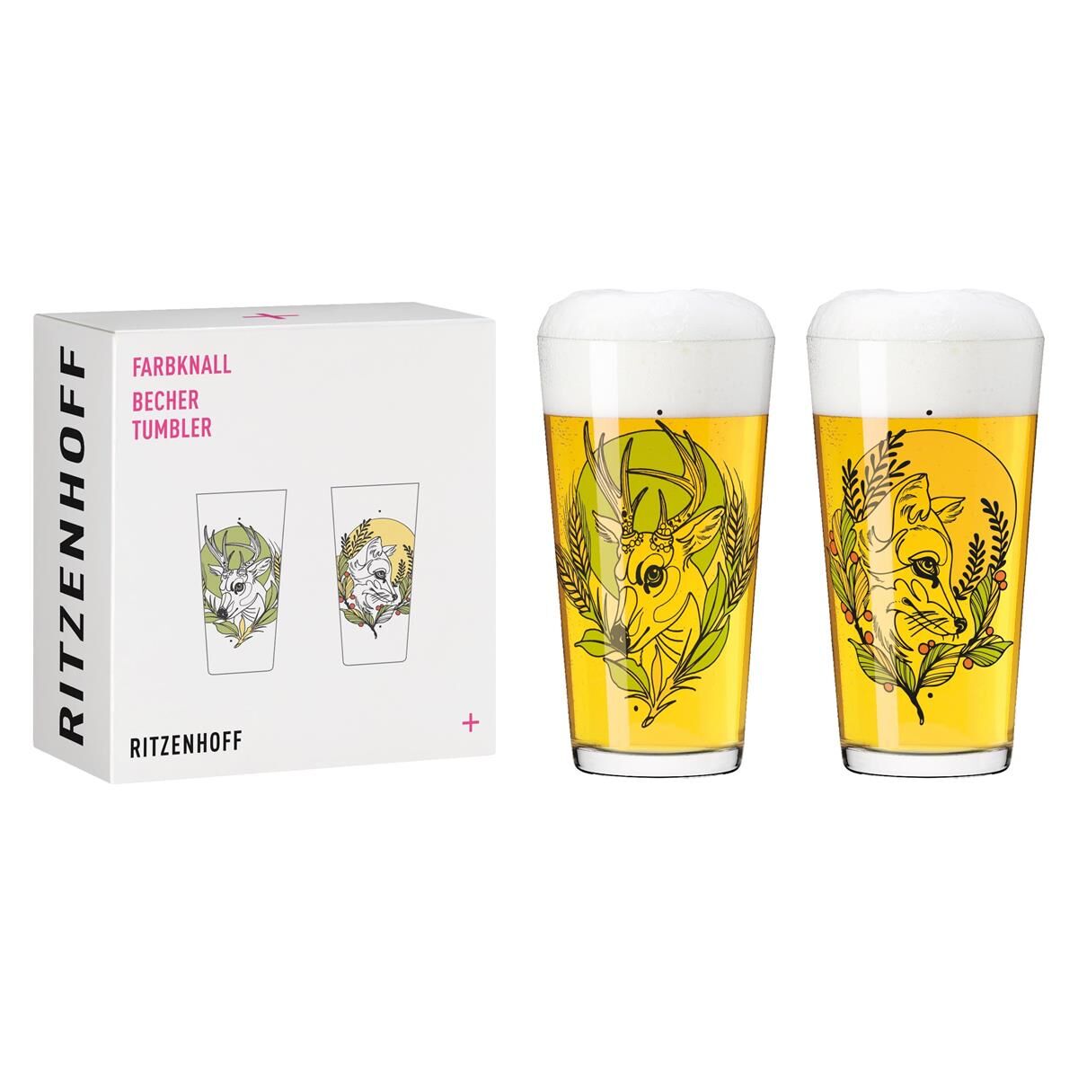 Ritzenhoff Bierglas Set Farbknall Becher 2er-Set 001