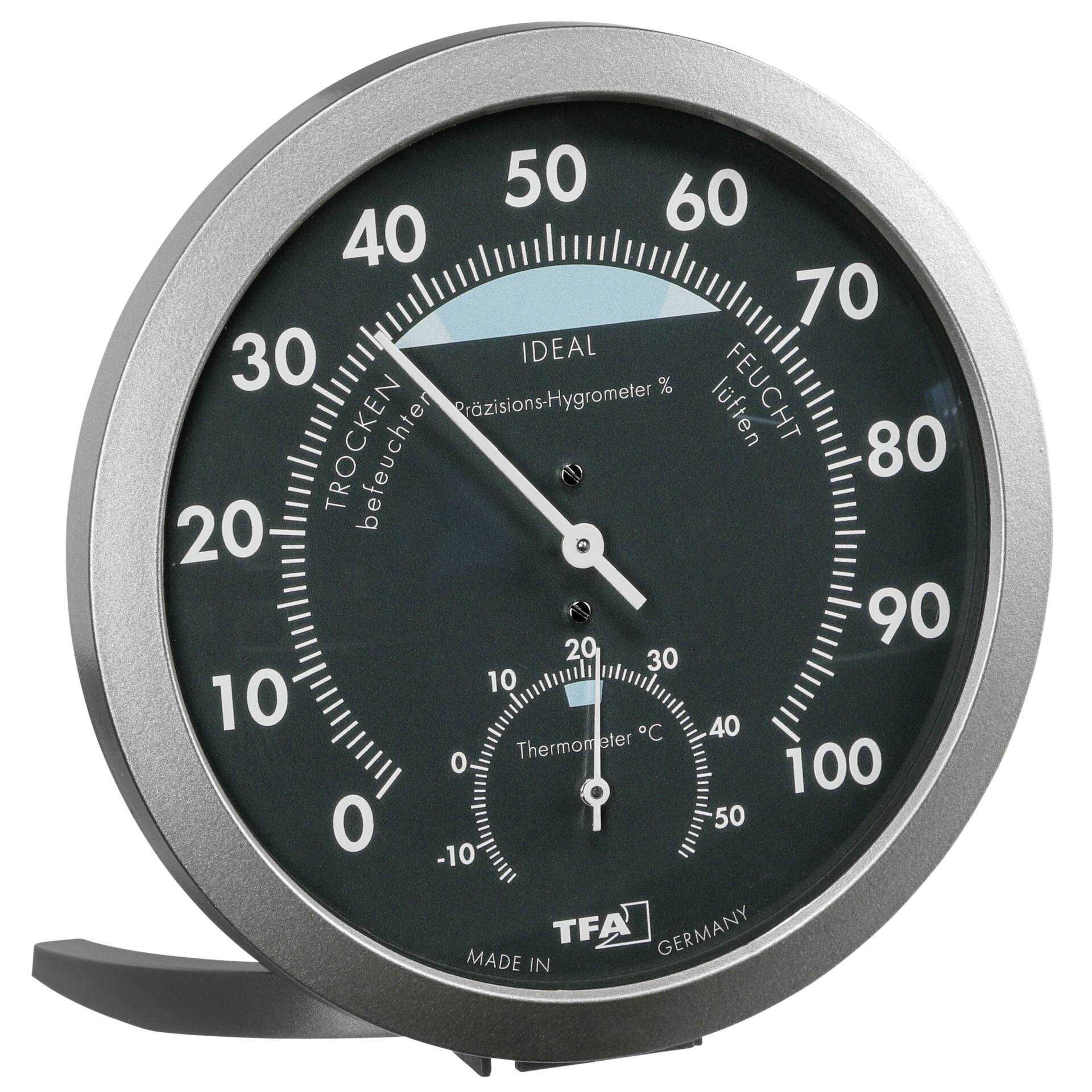 TFA - Thermo-Hygrometer - Analog - Schwarz, Silber