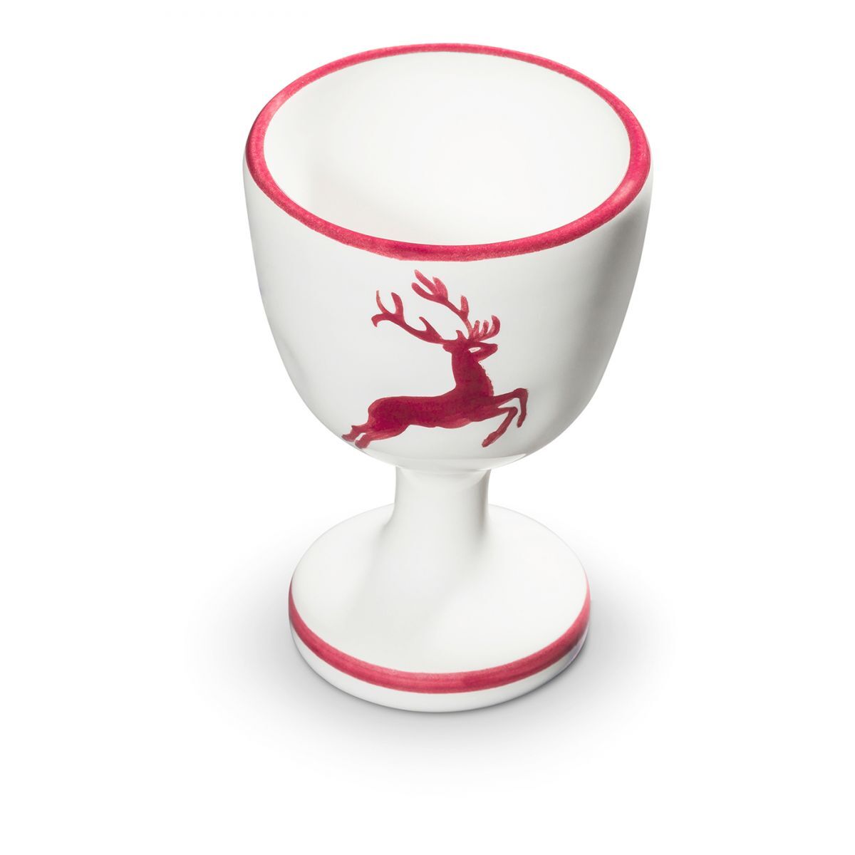 Gmundner Keramik Bordeauxr. Hirsch, Eierbecher (H: 7,5cm)