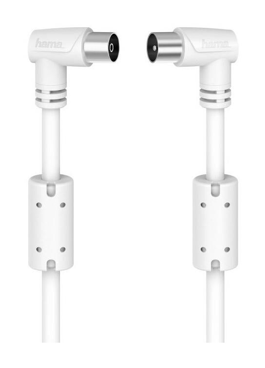 Hama Antennenkabel Koax-Stecker-Koax-Kupp.90° 5,0m TV-Antennenkabel 90dB 90° Winkel