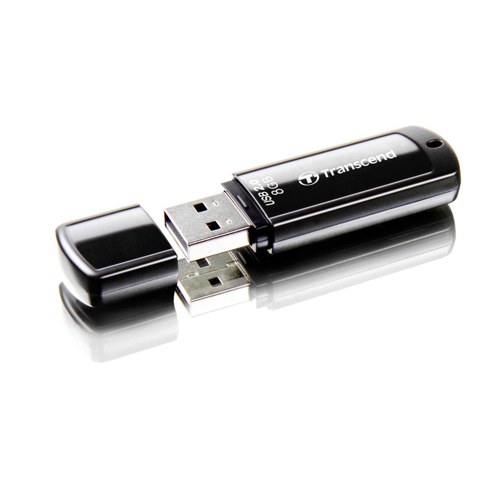 Transcend JetFlash 350 - USB-Flash-Laufwerk - 8 GB - USB 2.0 - Schwarz