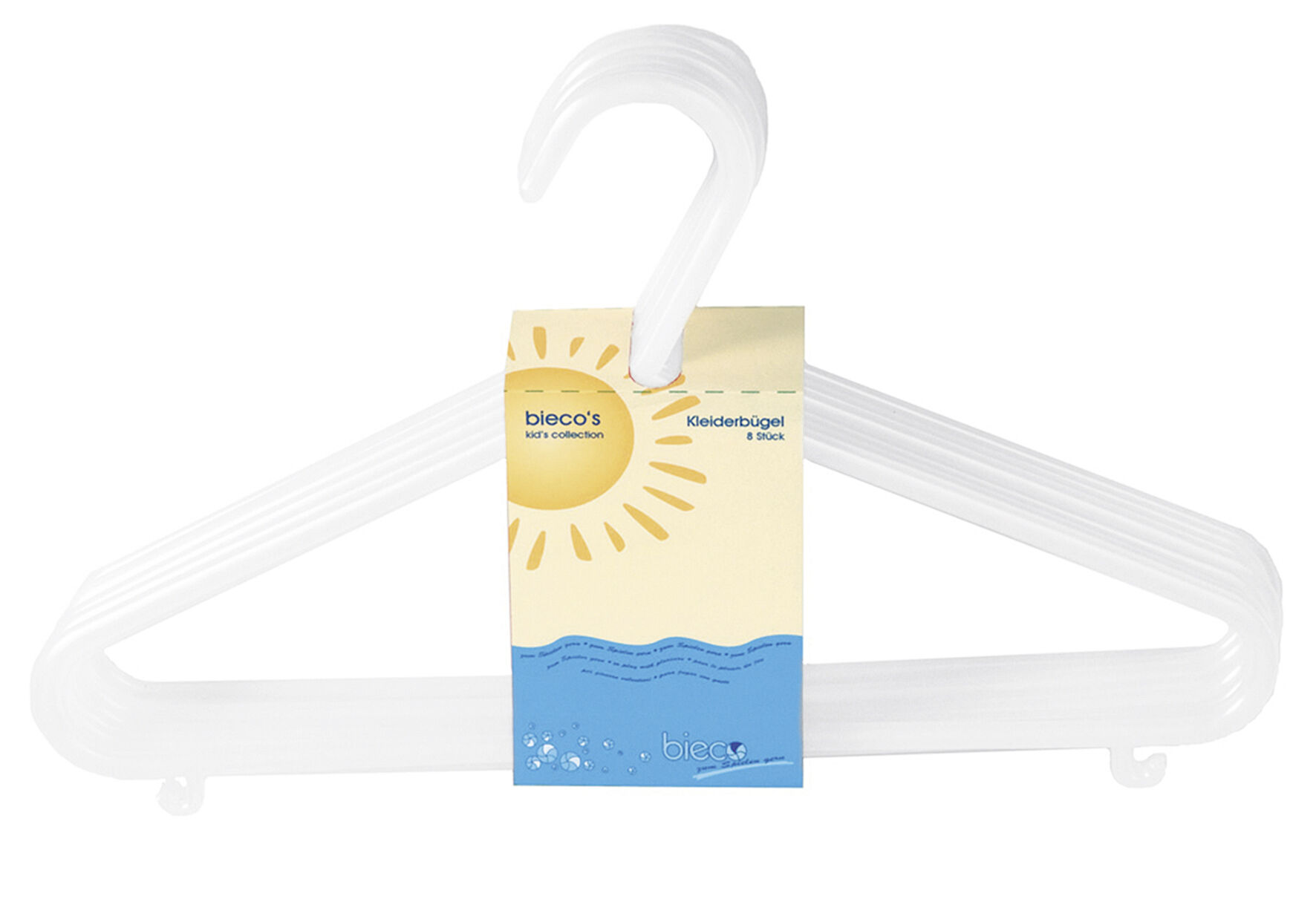 BIECO Kleiderbügel perlweiß 8er Pack