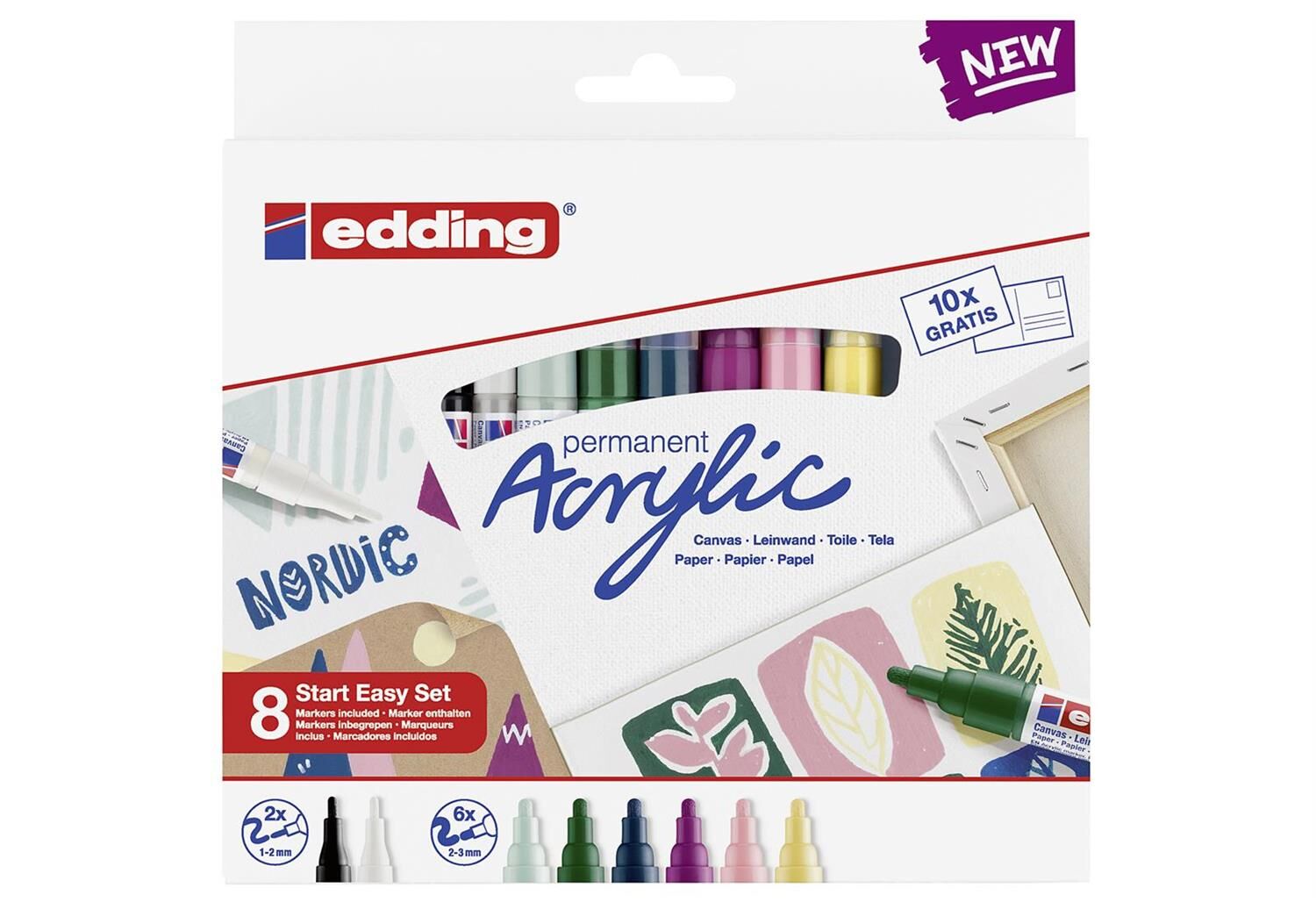 EDDING Acrylic Marker Start Easy Set nordic 8Stück
