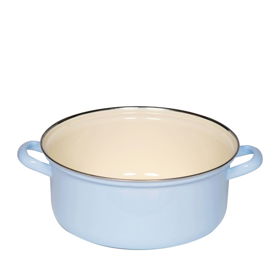 Riess Kasserolle mit Chromrand Emaille 24cm,4Liter