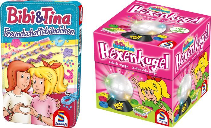 Schmidt Spiele Bibi Blocksberg Hexenkugel + Bibi und Tina Freundschäftsbändchen Mitbringspiel 40634