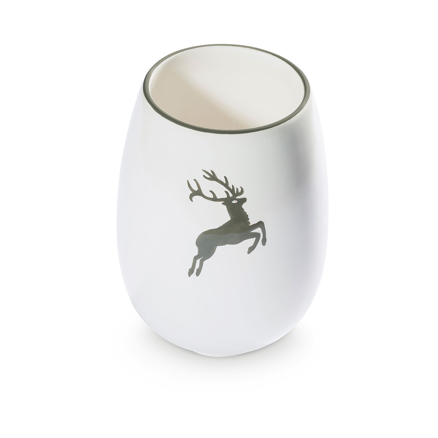 Gmundner Keramik Grauer Hirsch, Vase 15cm
