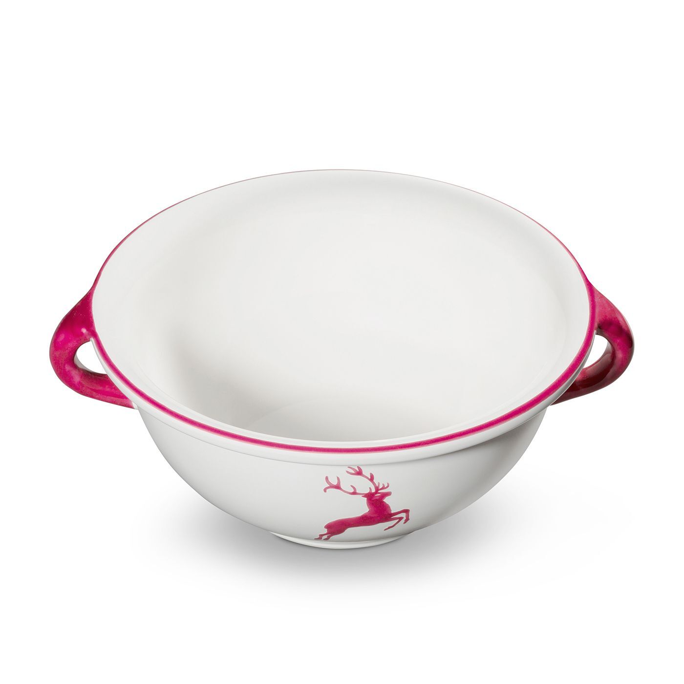 Gmundner Keramik Bordeauxroter. Hirsch, Weitling (Ø 25cm)
