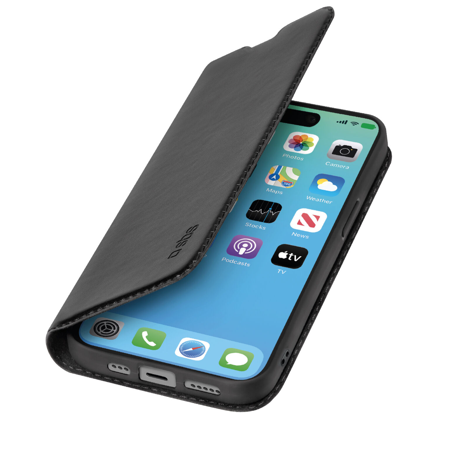 SBS TEBKLITEIP1561PK, Geldbörsenhülle, Apple, iPhone 15 Pro, 17 cm (6.7"), Schwarz