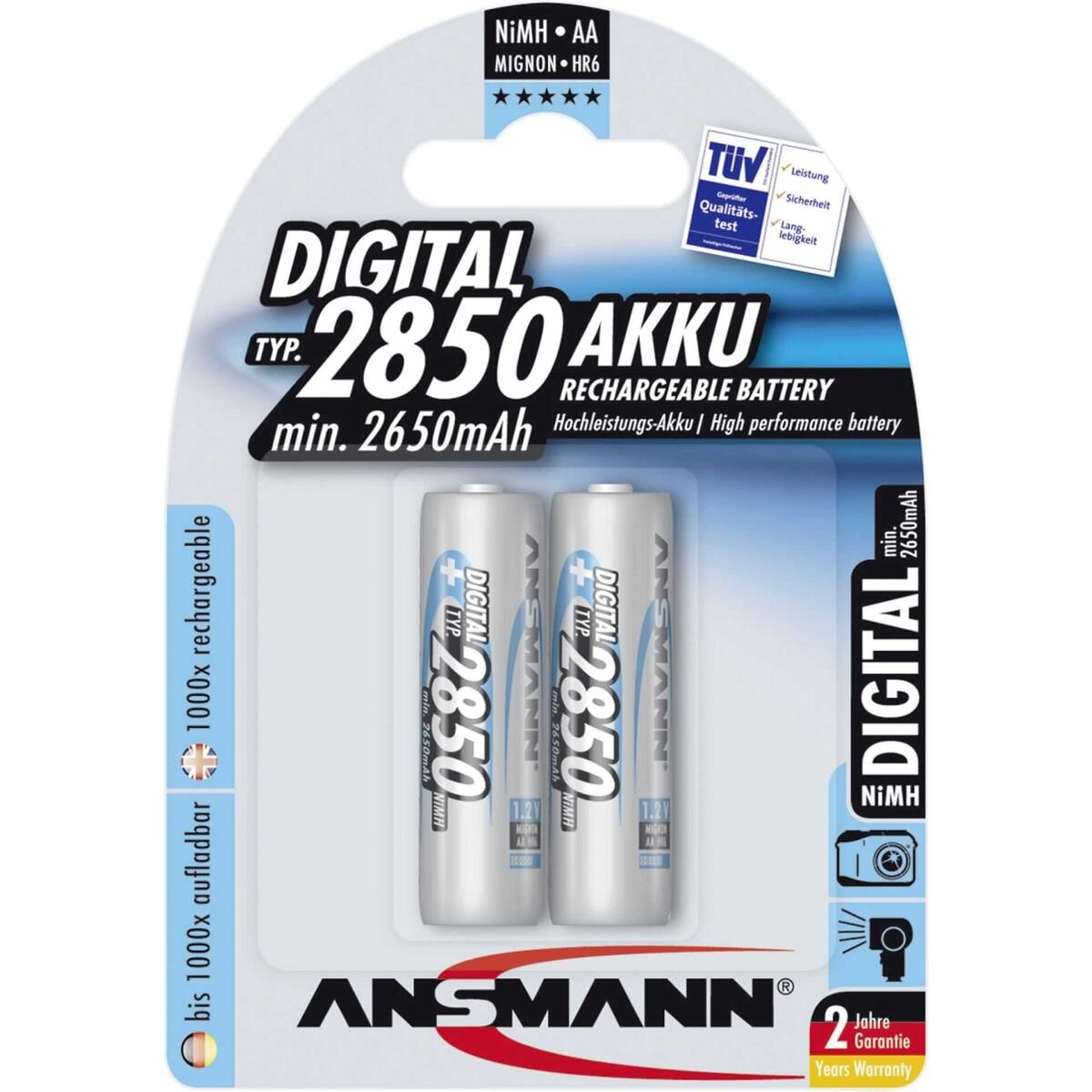 ANSMANN Digital - Batterie 2 x AA-Typ - NiMH - (wiederaufladbar) - 2850 mAh