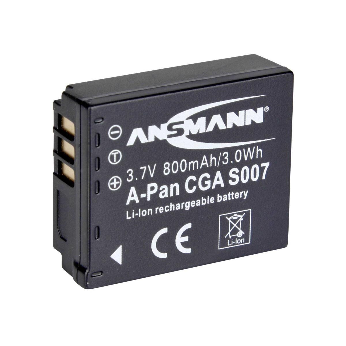 ANSMANN A-Pan CGA S007 - Kamerabatterie - Li-Ion - 800 mAh - für Panasonic Lumix DMC-TZ11, TZ15, TZ3EG-TA, TZ4EGM-S, TZ4E-K, TZ4E-S, TZ4P-S, TZ5E-S