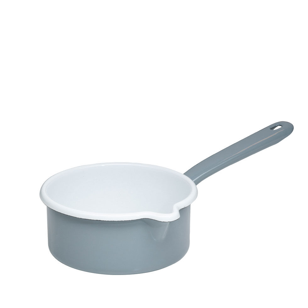 Riess Stielkasserolle Ø14cm 0,75 Liter Emaille Classis Pure Grey