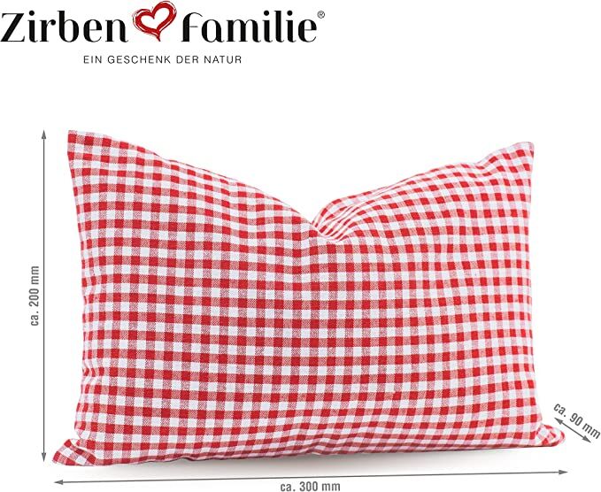 ZirbenKissen Karo ROT  30x20 cm