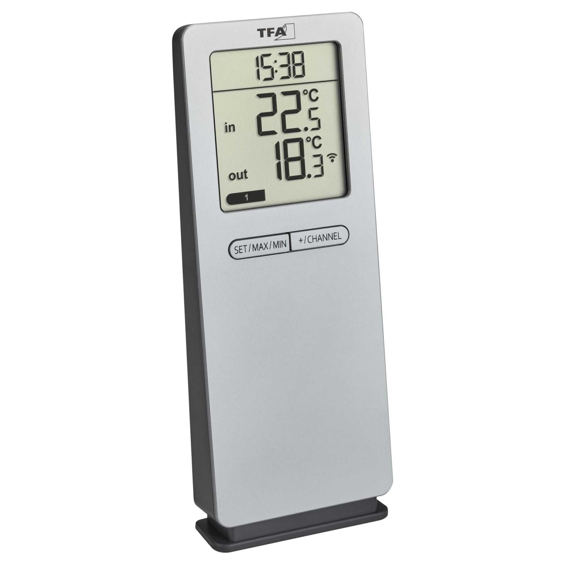 TFA LOGOneo - Thermometer - digital - kabellos - Silber