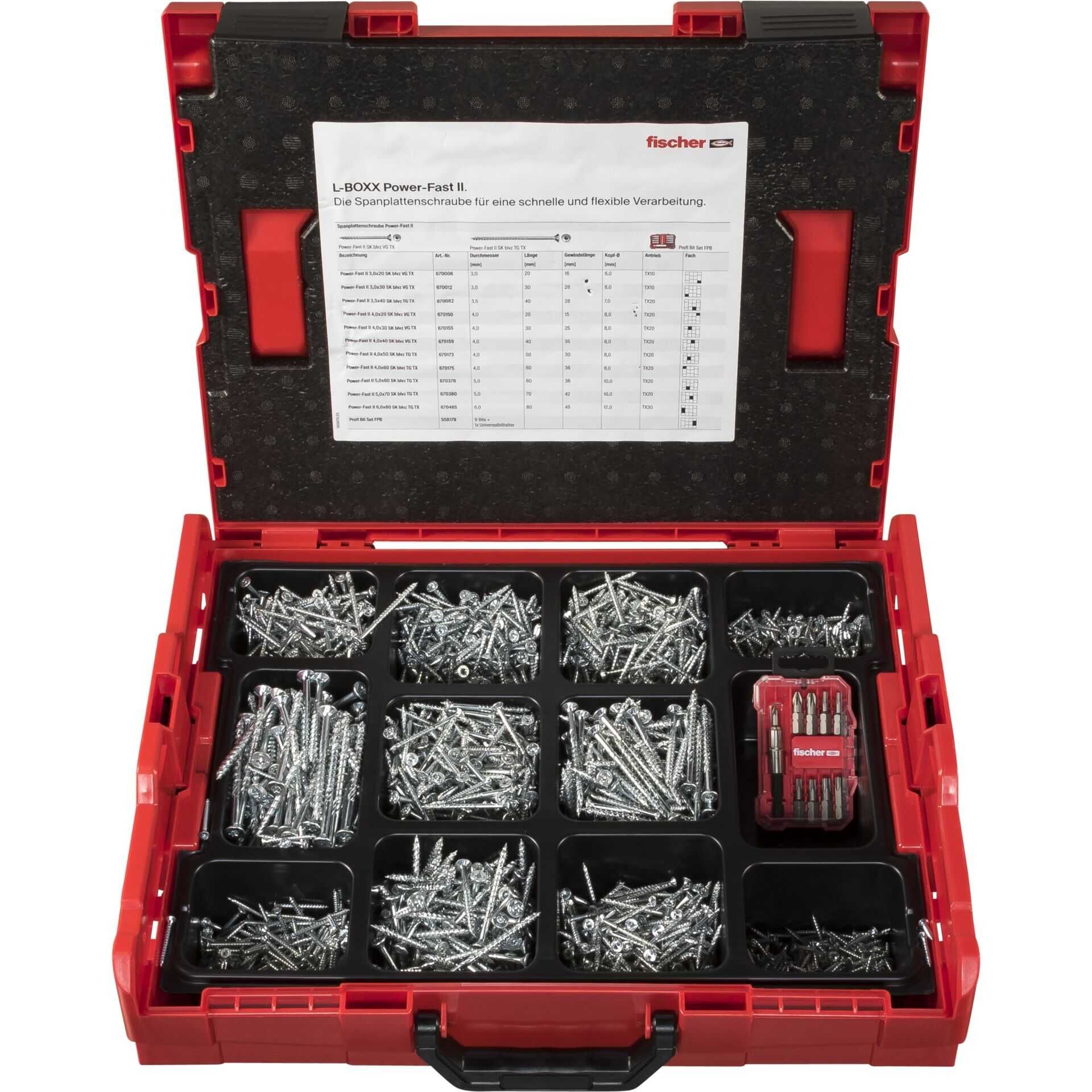Fischer Power Fast II L-Boxx 102 Schrauben-Set