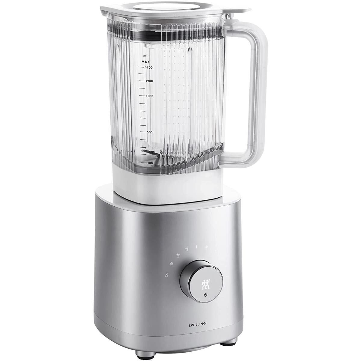 Zwilling Enfinigy Standmixer Universal, 1200 Watt, 1,4 Liter, 5 Automatikprogramme, Silber, inkl. Stampfer
