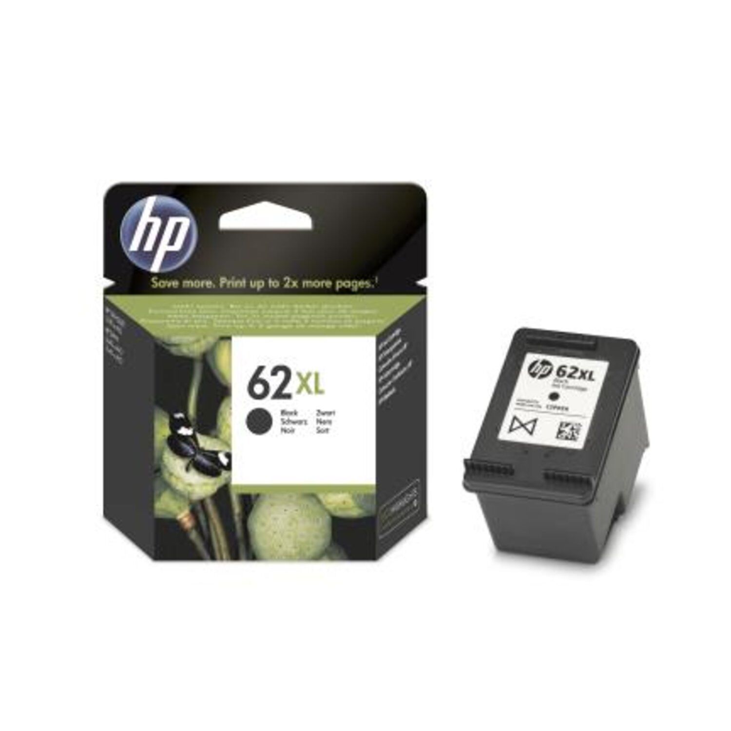 HP, Druckerpatrone 62XL, black
