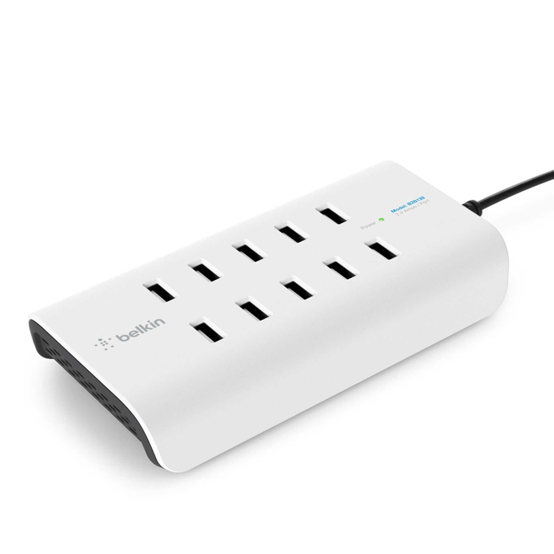 Belkin ROCKSTAR - Ladestation - 120 Watt - 10 Ausgabeanschlussstellen (10 x 4-poliger USB Typ A)
