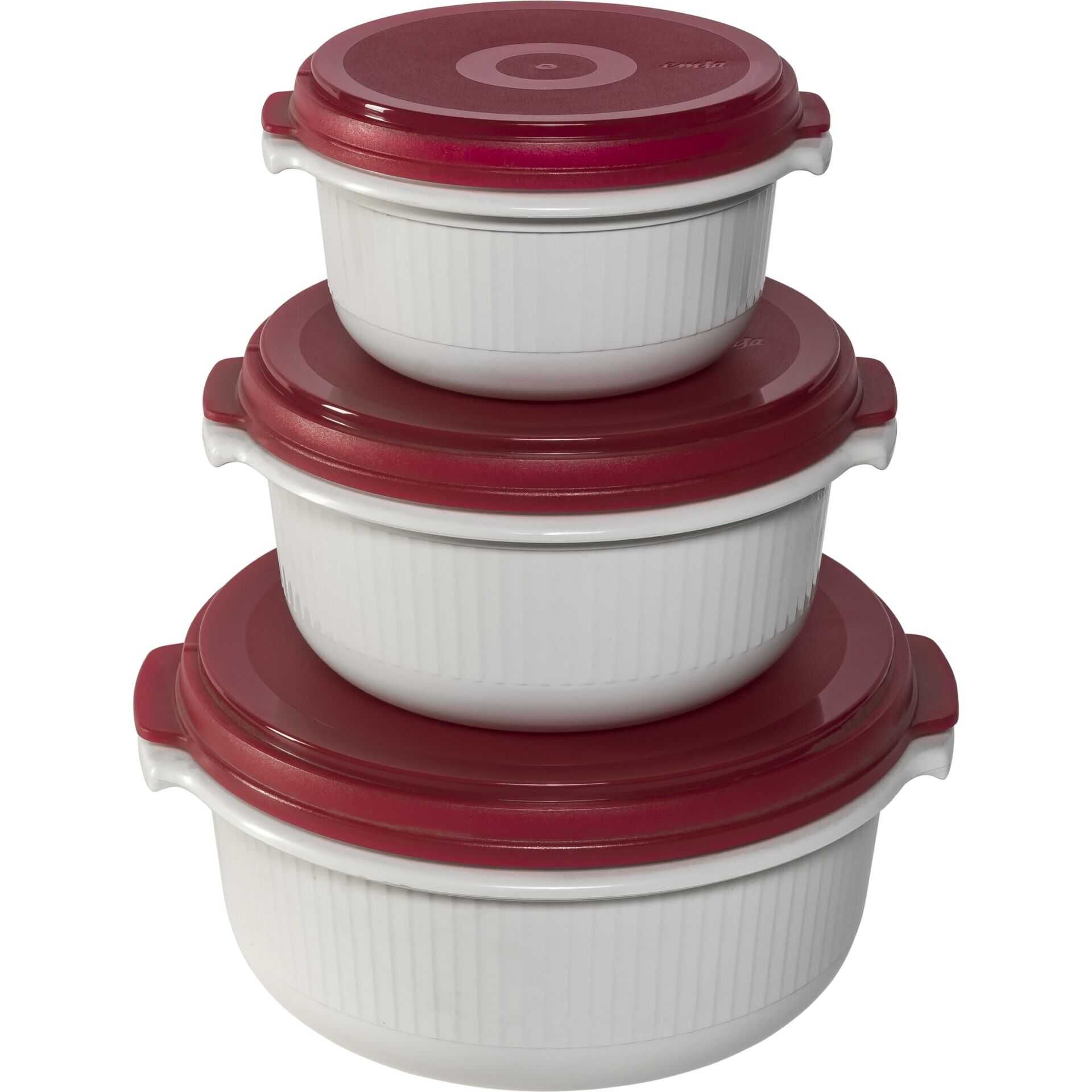 EMSA Mikrowellentopf Micro Family 0,5/1,0/1,5l weiß/rot
