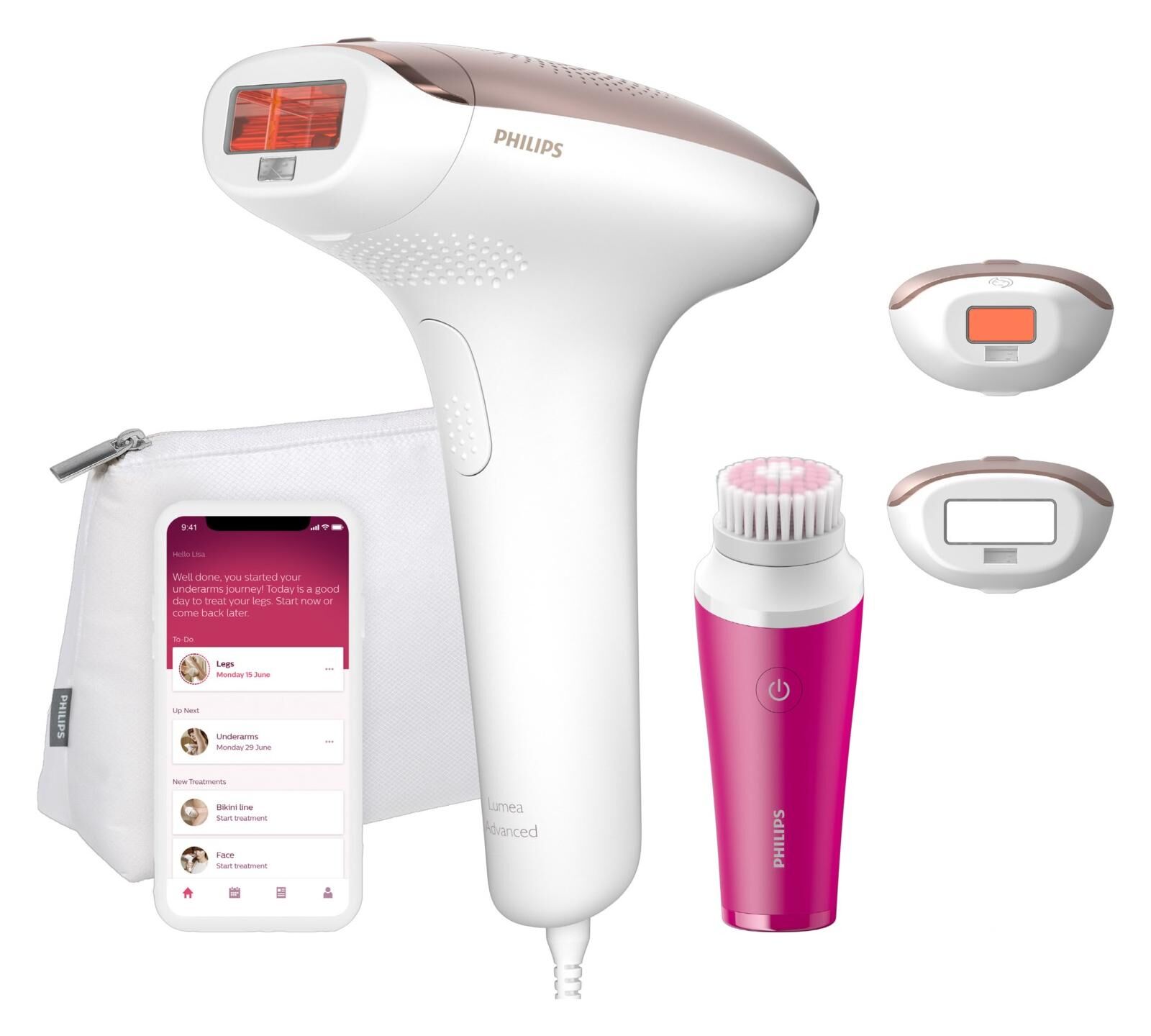 Philips BRI924/00 Lumea Series 7000 IPL-Haarentfernungsgerät + Gesichtsreinigungsbürste