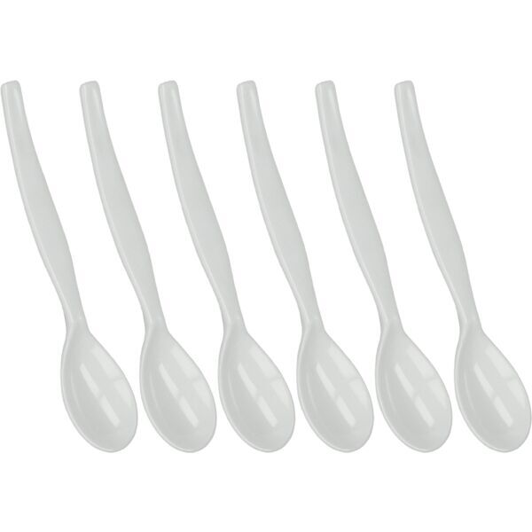 Eierlöffel Kunststoff, 6 tlg., weiss, Länge: 130 mm