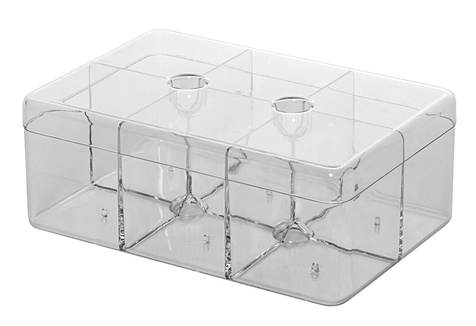 MEPAL Teedose rechteckig mit 6 Fächer 21,7x14,8x8,5cm transparent