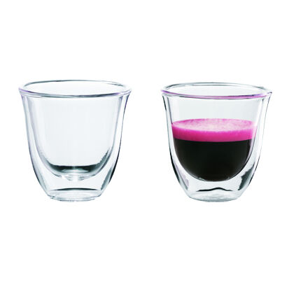 DELONGHI Espressogläser doppelwandige Espresso Thermogläser 60 ml 2er Set