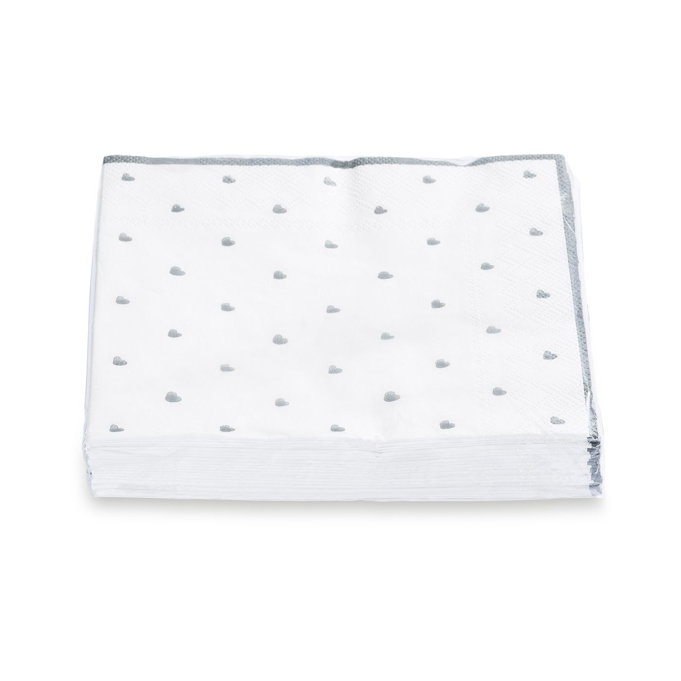 Gmundner Keramik Herzerl Grau, Servietten 3-lagig/20Stk, 33x33cm