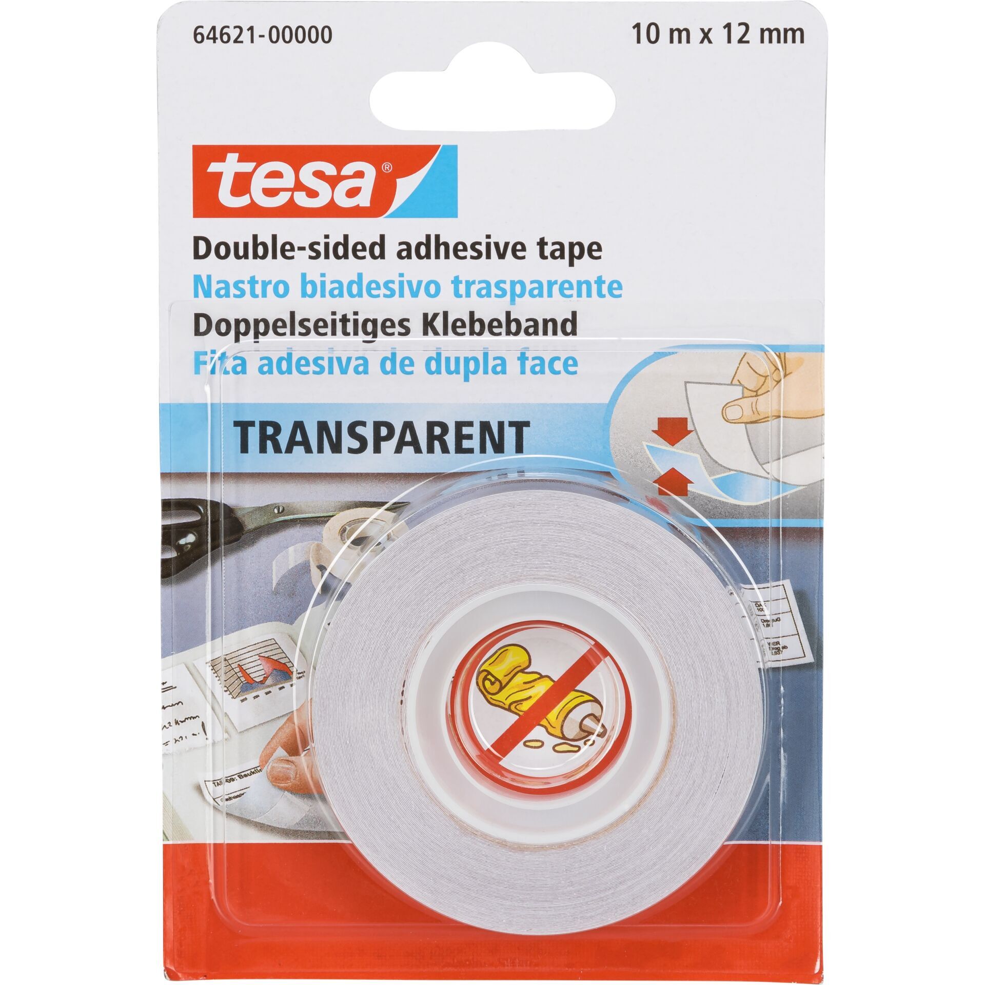 Tesa Doppels.Klebeb. 10m x 12mm transparent 64621