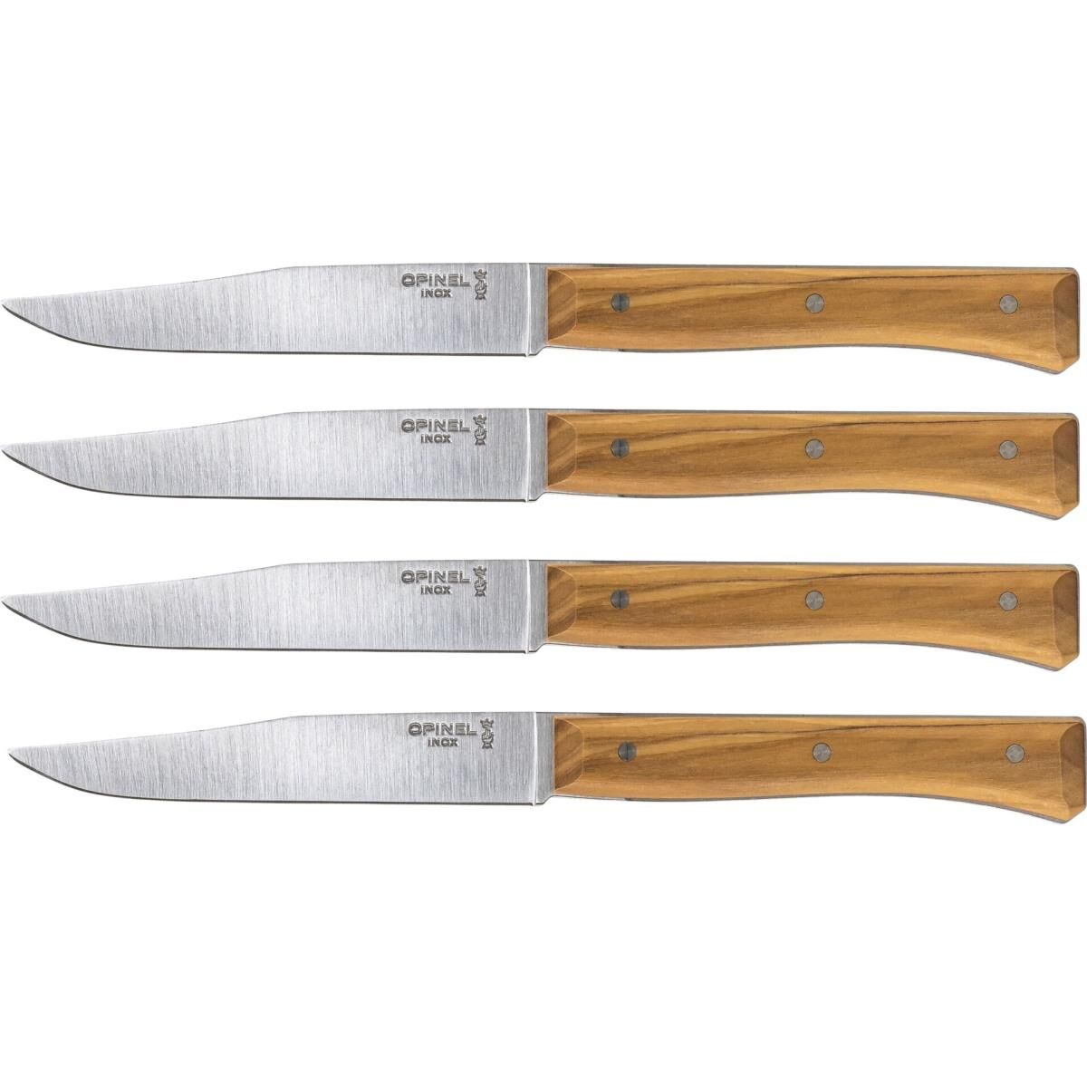Opinel Tischmesserset Facette 4-teilig Olivenholz