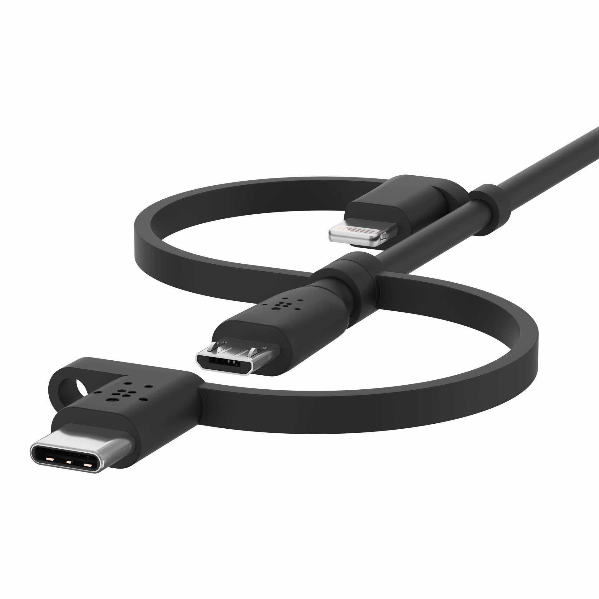 Belkin BOOST CHARGE Universal - USB-Kabel - Lightning / USB - USB (M) bis Micro-USB Typ B, Lightning, USB-C (M) - 1 m