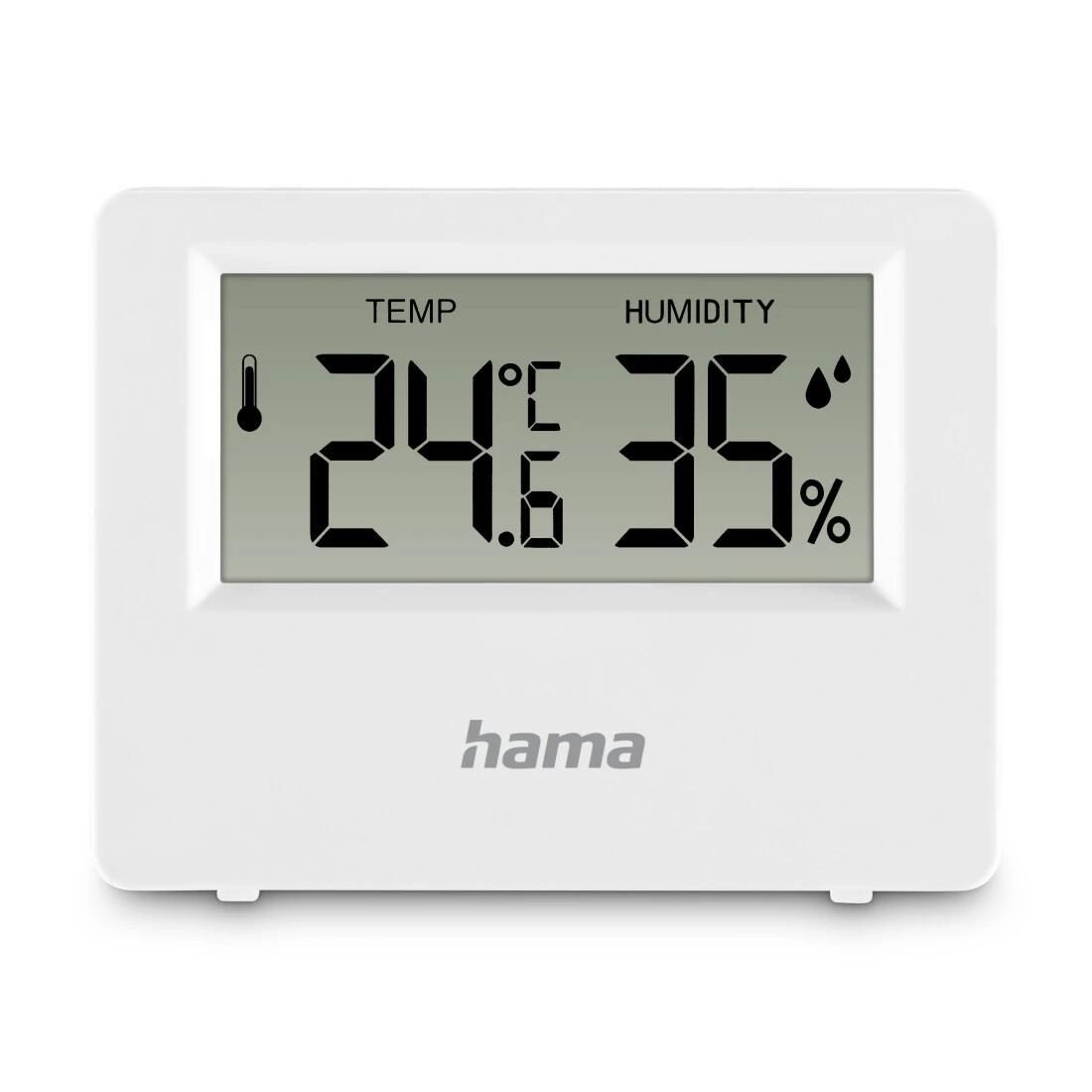 Hama Thermometer und Hygrometer "Ebro", digital, für innen oder außen, Weiß