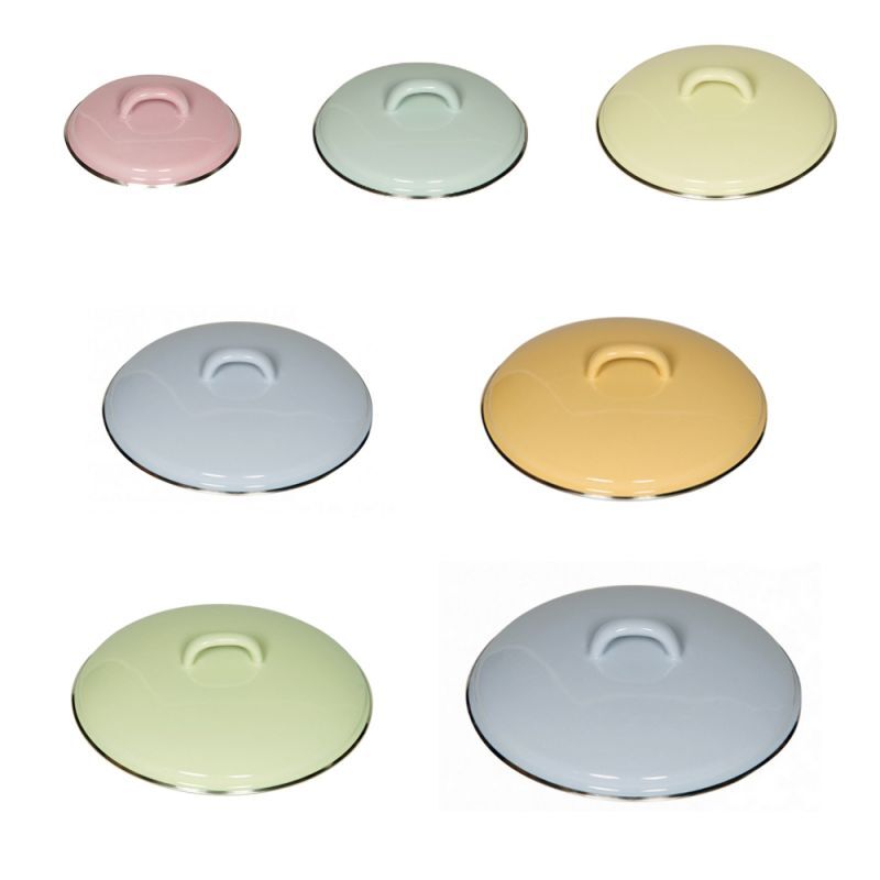 Riess Deckel mit Chromrand Ø14cm Emaille Classic Pastell türkis