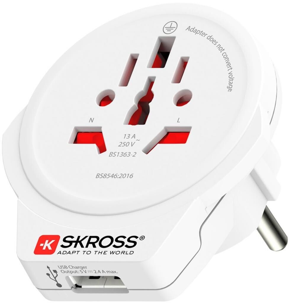 SKROSS REISEADAPTER WORLD TO EUROPE USB
