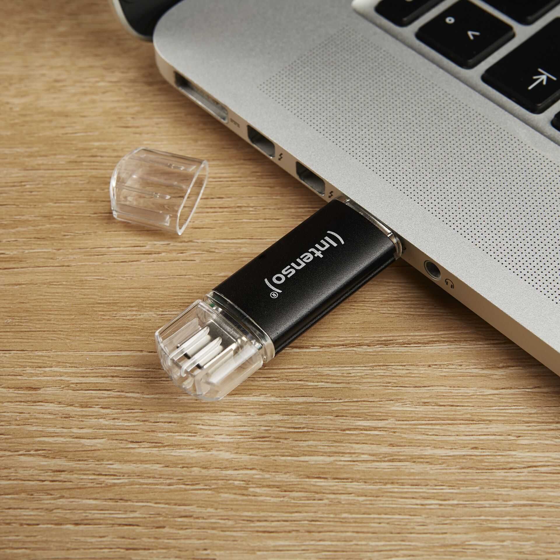 Intenso Twist Line - USB-Flash-Laufwerk - 128 GB - USB 3.2 Gen 1 / USB-C - Anthrazit