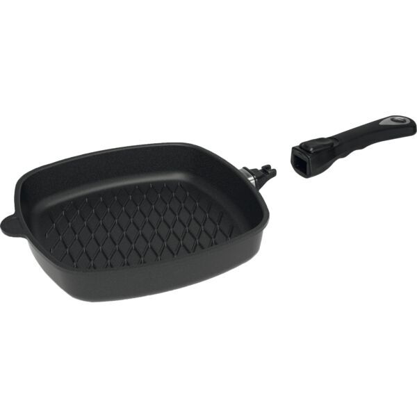 AMT GASTROGUSS Bratpfanne eckig, induktionsgeeignet, Länge: 280 mm, BBQ-Muster