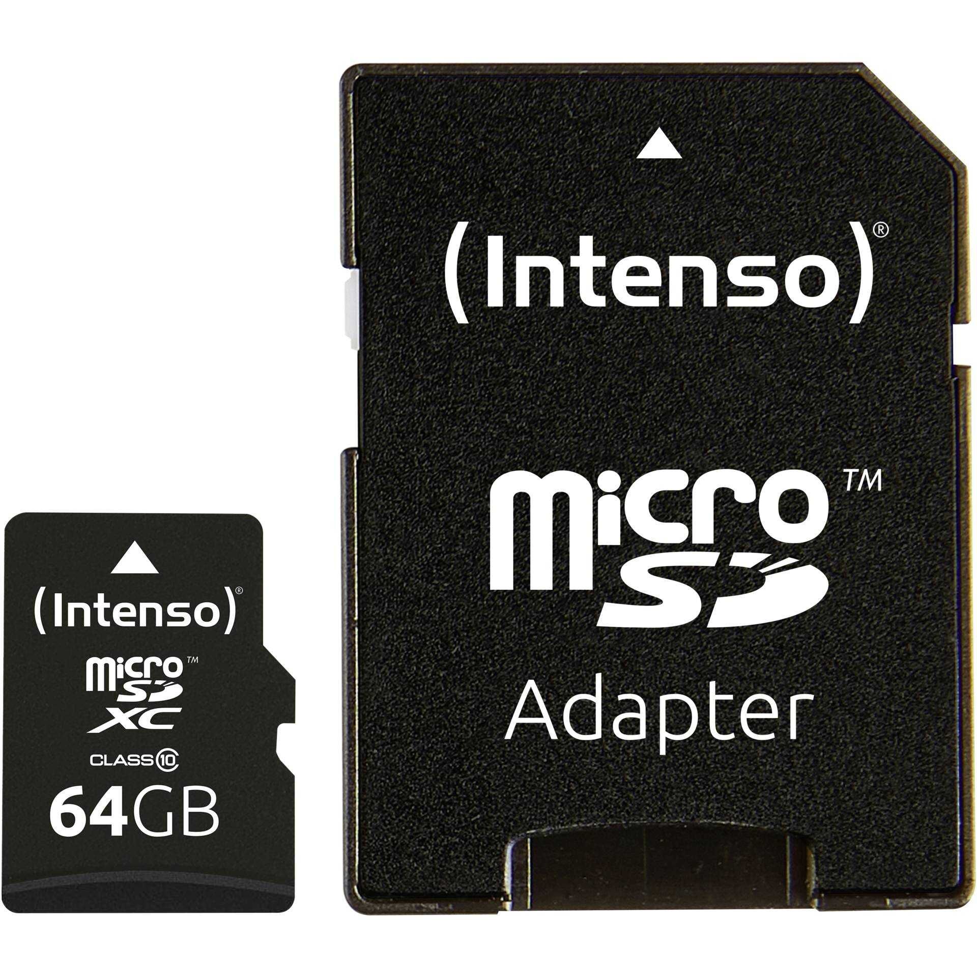 Intenso - Flash-Speicherkarte (microSDXC-an-SD-Adapter inbegriffen) - 64 GB - Class 10 - microSDXC