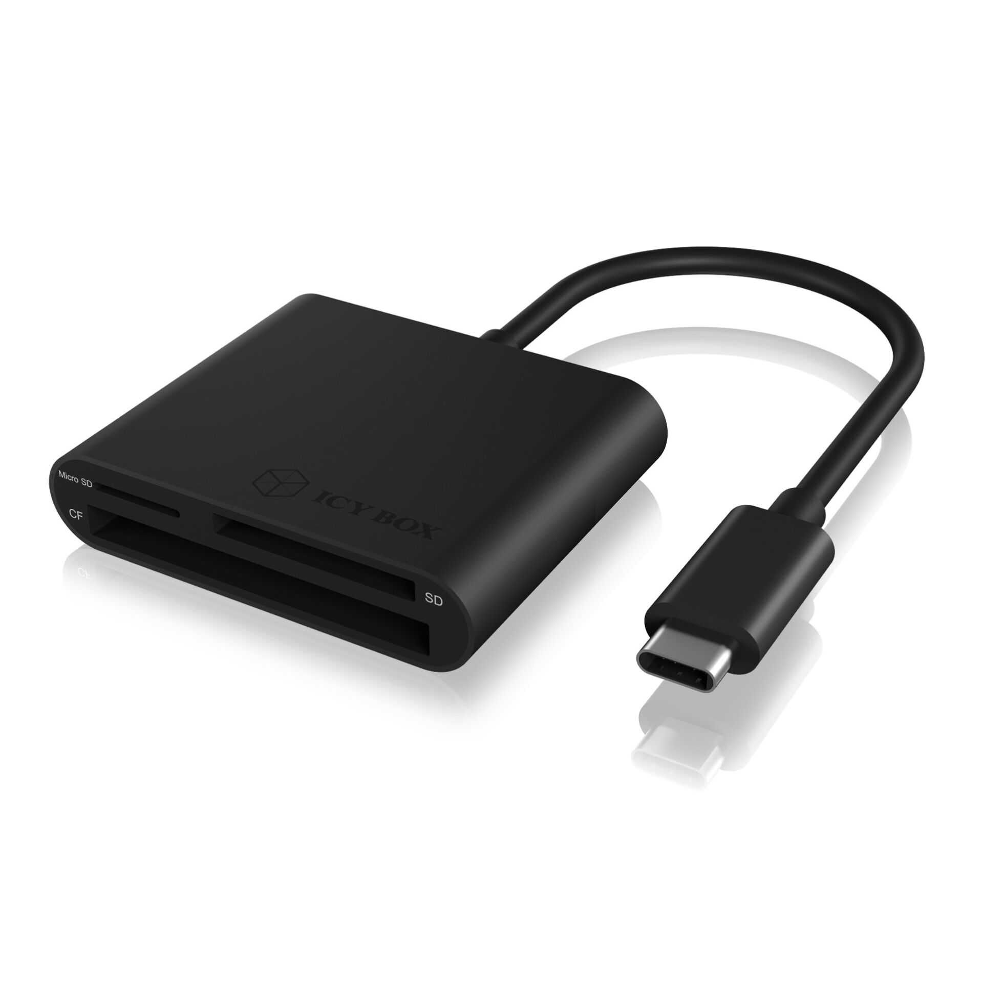 RaidSonic ICY BOX IB-CR301-C3 - Kartenleser (SD, CF, SDHC, microSDHC, SDXC, microSDXC, SDXC UHS-I, microSDXC UHS-I) - USB-C 3.0