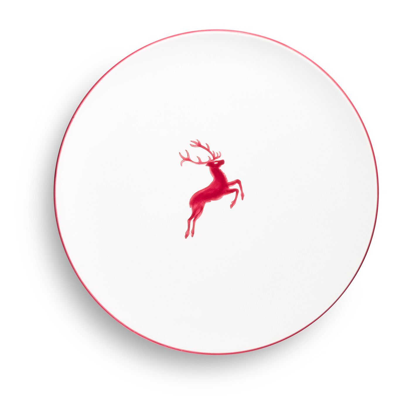 Gmundner Keramik Bordeauxr. Hirsch, Platzteller Cup (Ø 32cm)