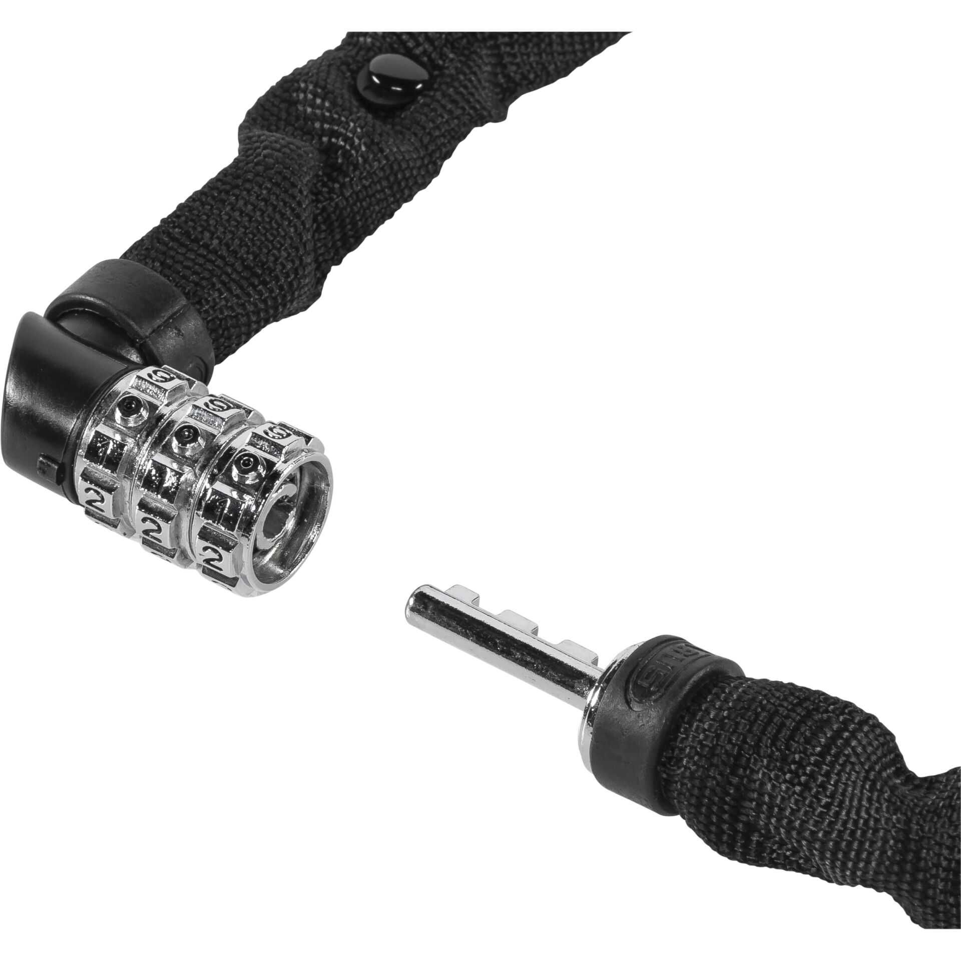 ABUS 1200 Web - Kette mit integriertem Schloss - Kombination - Zahlenschloss - Schwarz