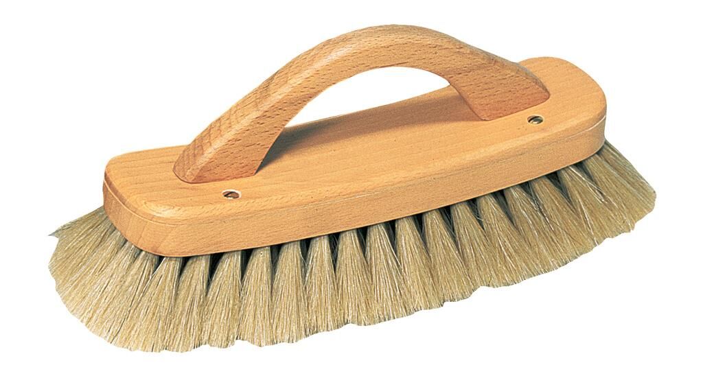 Redecker Schuh-Glanzbürste mit Griff helles Roßhhaar