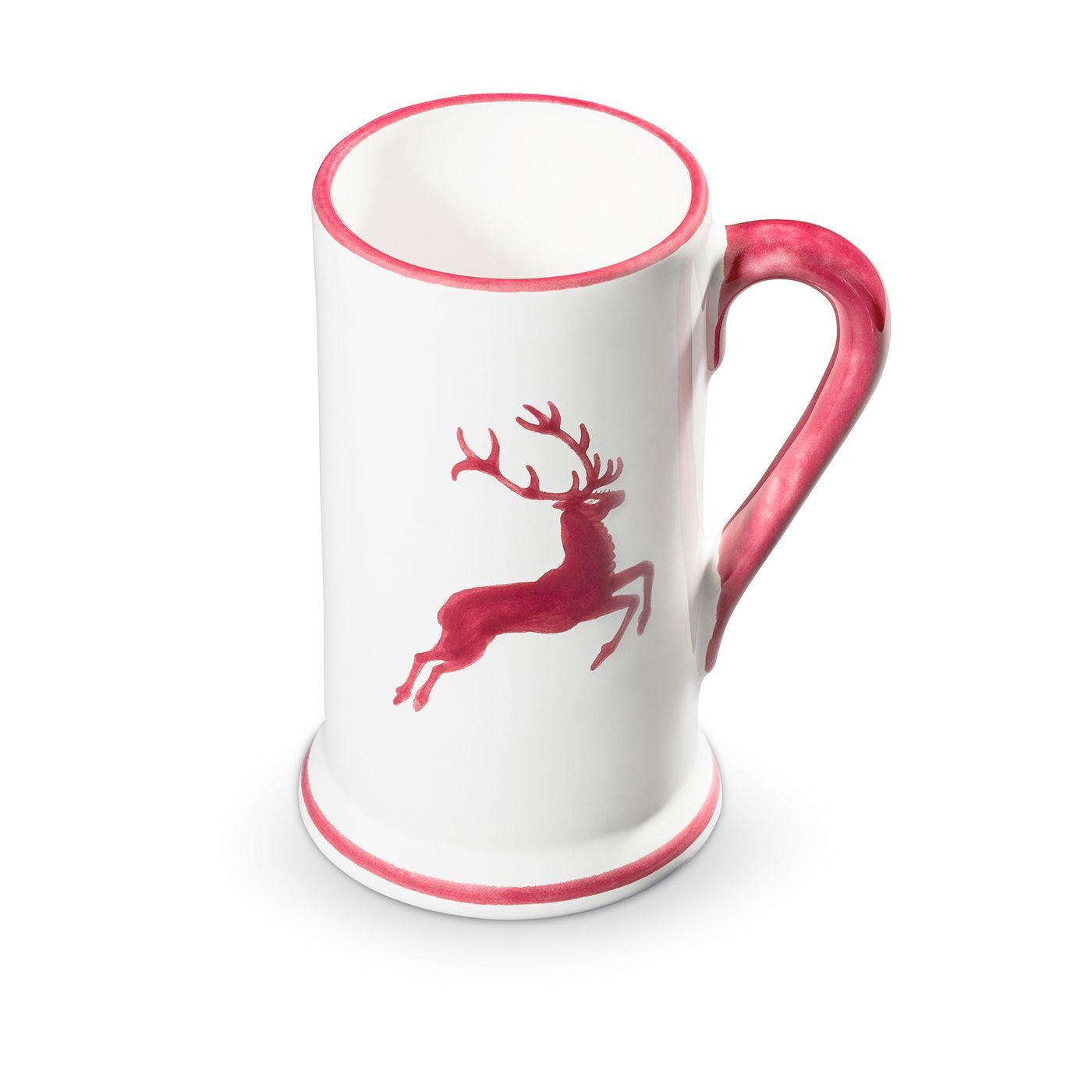 Gmundner Keramik Bordeauxr. Hirsch, Bierkrug 0,3 Liter