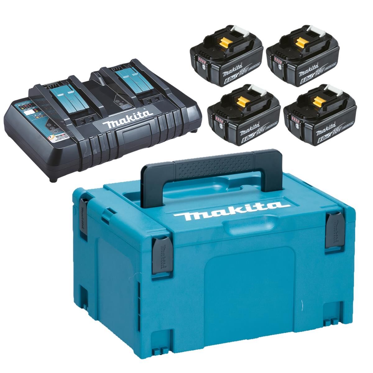 Makita LXT - Batterieladegerät + Batterie 4 x - Li-Ion - 6 Ah - 108 Wh