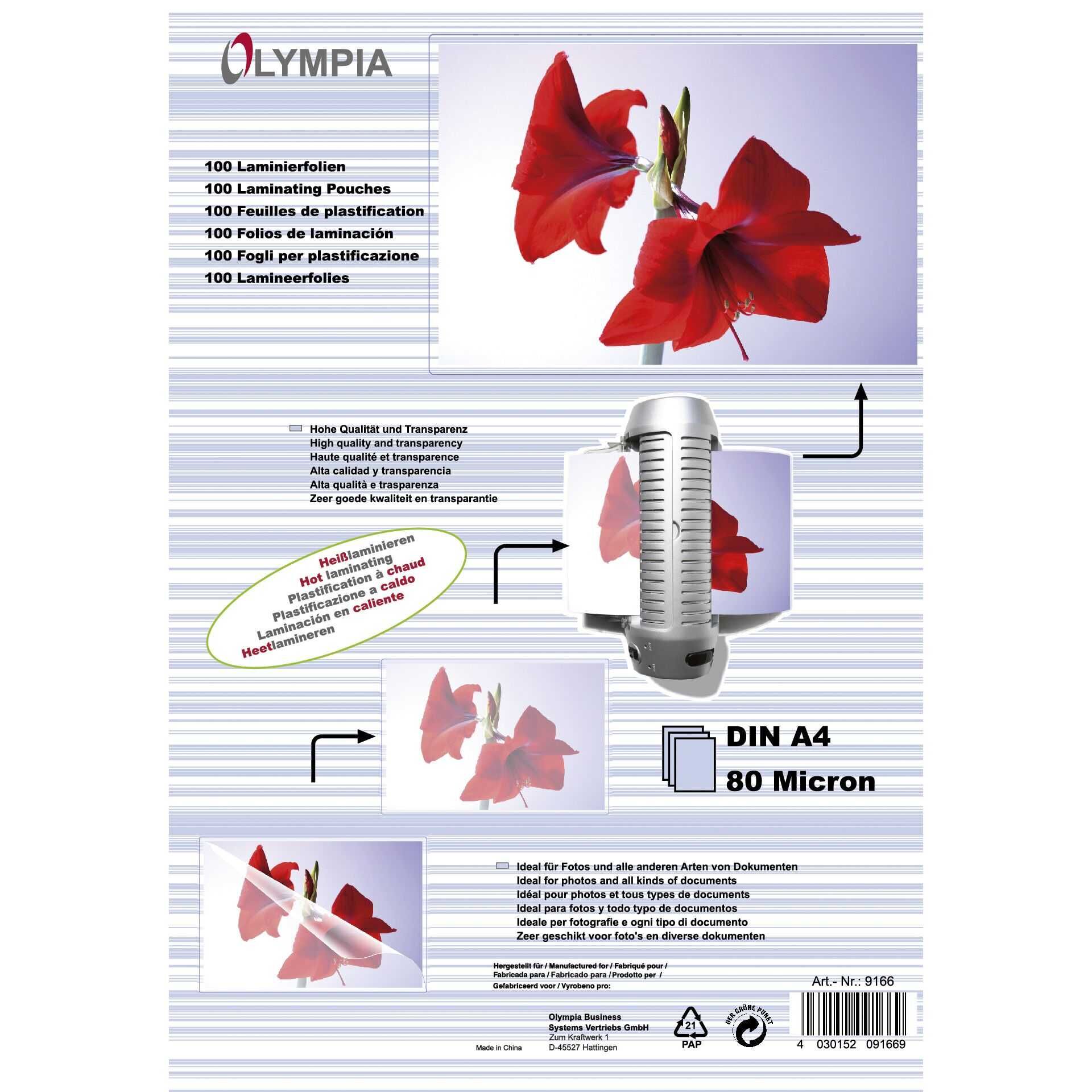 OLYMPIA - A4 (210 x 297 mm) 100 Stck. laminiertes Band