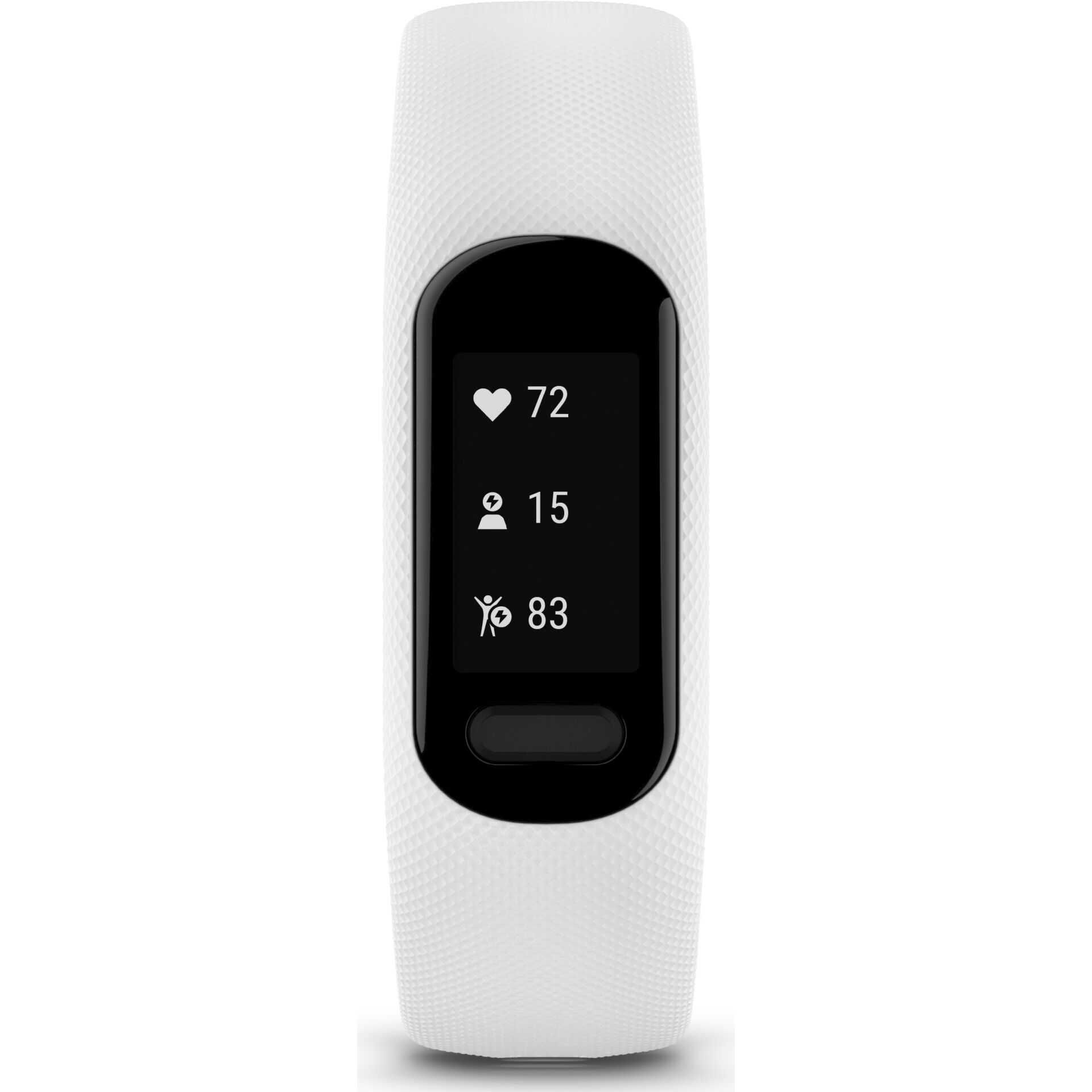 Garmin vívosmart 5 - Aktivitätsmesser mit Band - Silikon - weiß - Bandgröße: S/M - einfarbig